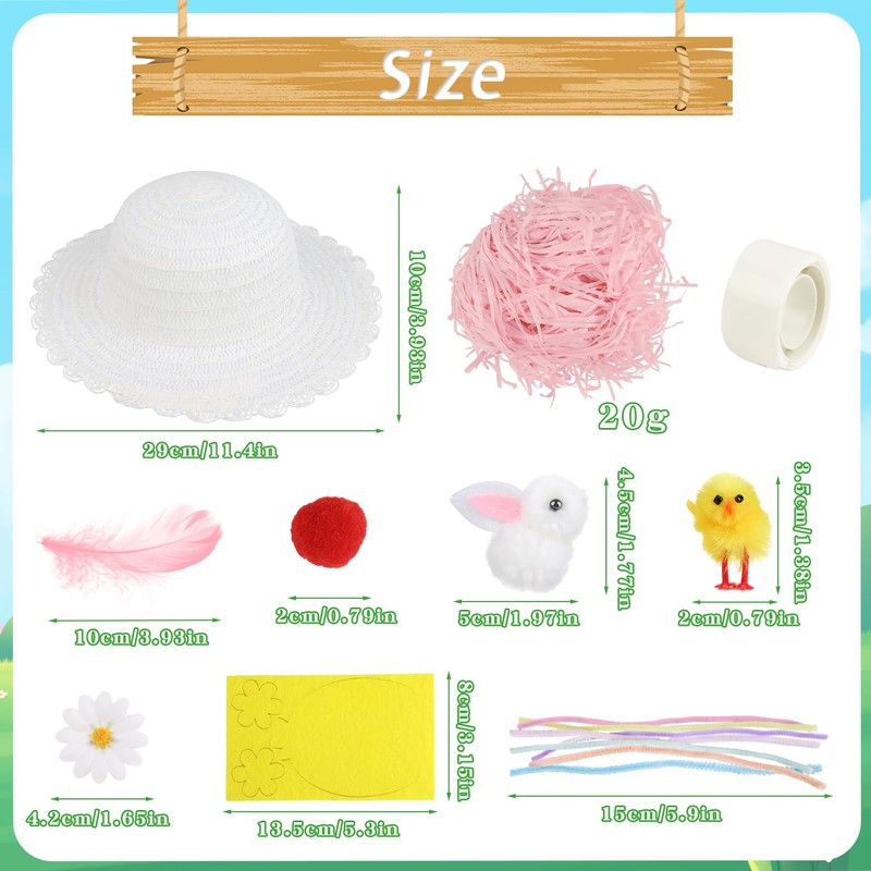 JOFONY Easter Bonnet Kit, DIY Easter Bonnet Kit Kids Easter