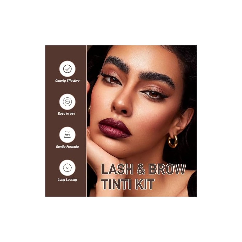 2 en 1 Tinte de Pestañas y Cejas,Kit de Laminación