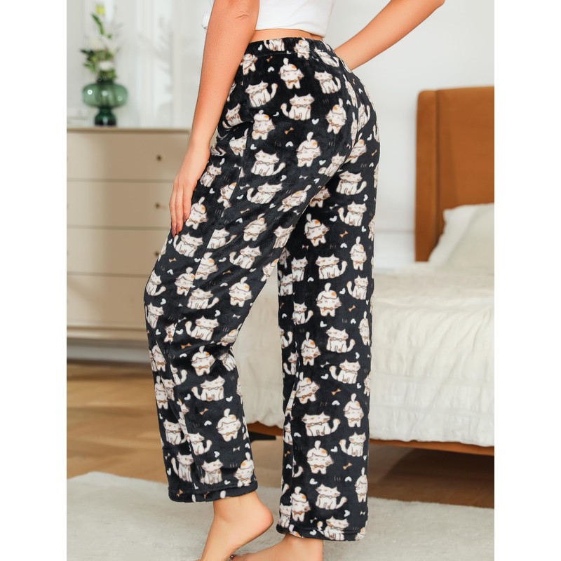 ENJOYNIGHT Women Fleece Pajama Pant Fluffy Sleep Bottoms Plush Lounge