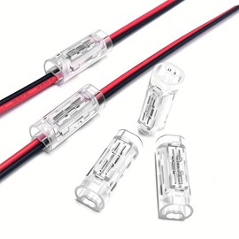 YUTOKEER 2 Pin Cable Connector - Solderless Wire to Wire Quick Connector for 0.35-0.5mm² (AWG22-20), 2P Electrical Connectors for LED, Pack of 10