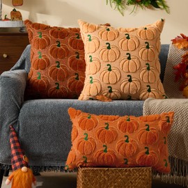DFXSZ Fall Pillow Covers 20x20 Set of 2 Fall Decorations Autumn Rust Pumpkin Throw Pillow Cases Soft Plush Faux Fur Wool Couch Cushion Case for Chair Sofa Living Room Home Decor PTK041D20