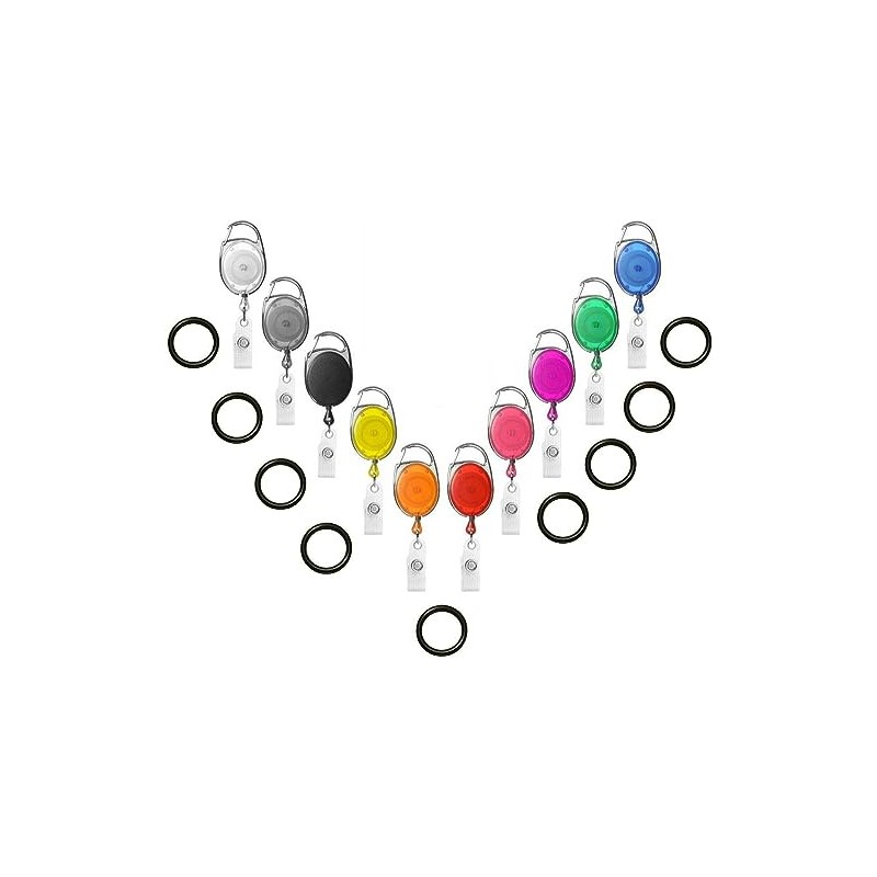 Colourful Carabiner YO YO Retractable Belt Clip with Rubber O