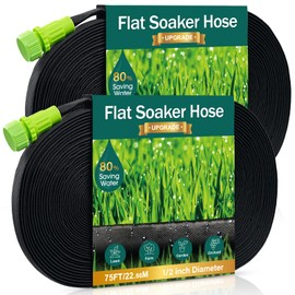 Soaker Hose - Flat Soaker Hose 150FT for Garden Beds, Water Garden Soaker Hose Linkable Consistent Drip Irrigation Hose Save 81% Water