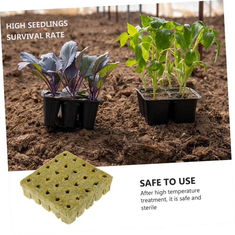 Outanaya 50pcs Hydroponics Grow Cubes Plugs for Soilless Plant Germination