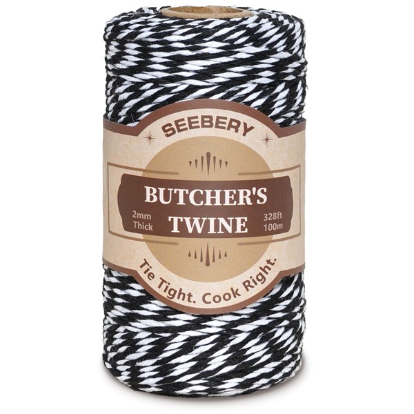 Black and White Butchers Twine – 328Ft 2mm Food Safe
