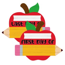 WaaHome First and Last Day of School Board for Kids, Double Sided Back to School Sign My 1st Day of Preschool Kindergarten Chalkboard Sign for Kids Girls Boys Back to School Photo Prop Supplies