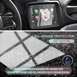 CDEFG für Jeep Renegade 2018+ Uconnect Navigation Schutzfolie Tempered Glas 9H Kratzfest 12,3 Zoll GPS Transparent Displayschutzfolie Auto Navi Folie Zubehör (8,4 Zoll)