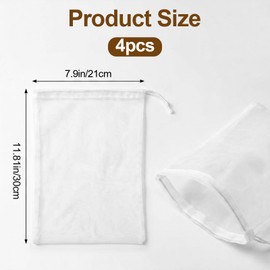 4Pcs Strainer Bags For Juicing, Nylon Cheese Cloths Bags For Cast Iron Juicer