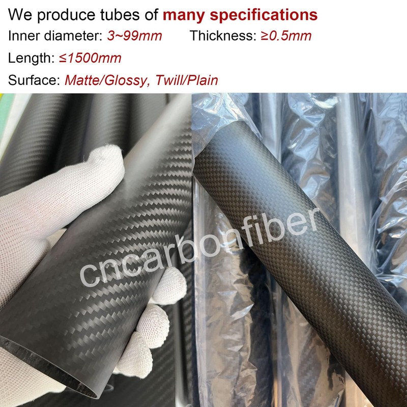 2pcs 30mm Carbon Fiber Tube 30mmx27mmx500mm,1.5MM Wall Thickness 500MM Length,3K