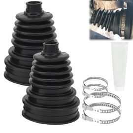 2 CV Boot Kits (Axle Boot Kits) with 4 Stainless Steel Clamps and 1 Grease Tube – Universal CV Joint Boot for Axle Shaft Size 19mm-24mm, Protects CV Axle