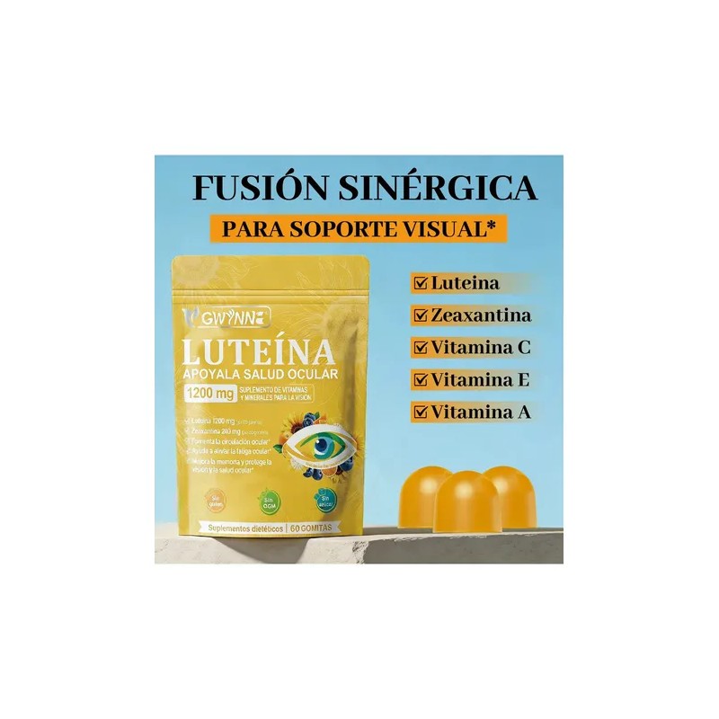 Gwynne Gummies Luteína Gummie Suplemento Vitaminas Minerales Oculares 40mg 8mg