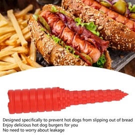 Hotdogger, Hot Dog Bun Driller Baking Supplies for Grilling BBQ Brats Sausages Hot Dog Filler, Hot Dog Bread Drill, Hot Dog Buns for Grilling and Barbecue (Red)