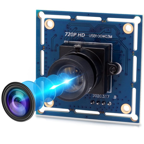 ELP Webカメラ 100万画素 CMOS NT99141センサー 8mmレンズ付き720P ミニUSBカメラモジュール 産業用カメラ 1MP UVC