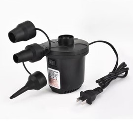 Aida & Hani Electric Air Pump for Inflatables Air Mattress Pump Pool Air Pump Pool Float Pump Quick Unwarming Air Bed Pump Plug in Inflate Deflate Pump with 3 Nozzles Black