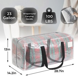 VTSVTS 6 Pack Extra Heavy Duty Large Moving Bags with Comfortable Handle & Strong Zipper,Storage Totes for Space Saving Moving Storage College Supplies Alternative to Moving Box,Clear