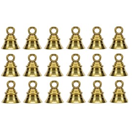 UAPAN Brass Hanging Bell for Festival Home Decoration with J hock (2 Inch, Pack of 12)
