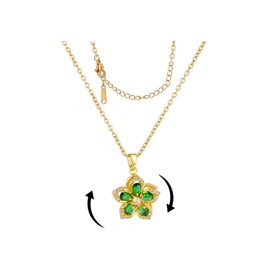 KONPJE Flower Necklace for Women Gold Dainty Fidget Necklace Rotatable Crystal Silver Blossom Pendant Necklaces Adjustable Spinning Fidget Necklaces Redbud Flower Choker Funny Summer Jewelry, Large