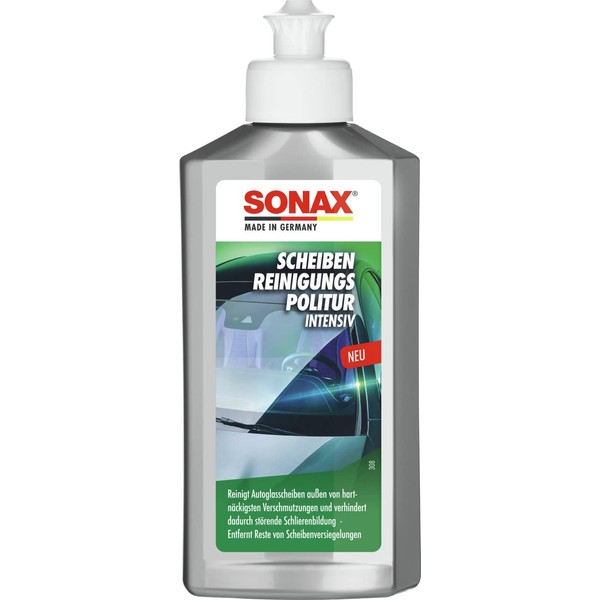 SONAX ScheibenReinigungsPolitur intensiv (250 ml) reinigt Autoglasscheiben von hartnäckigsten Verschmutzungen