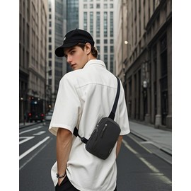 HAUMAUH Anti Theft Bag Small Phone Running-Women Man Men Sports Travel Gym Mini Daily Commute Festival Dog Walks Workout - Sling Crossbody Pouch (Black)