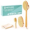 Nevlers Natural Boar Bristle Dry Brushing Body Brush 4-Piece Massage