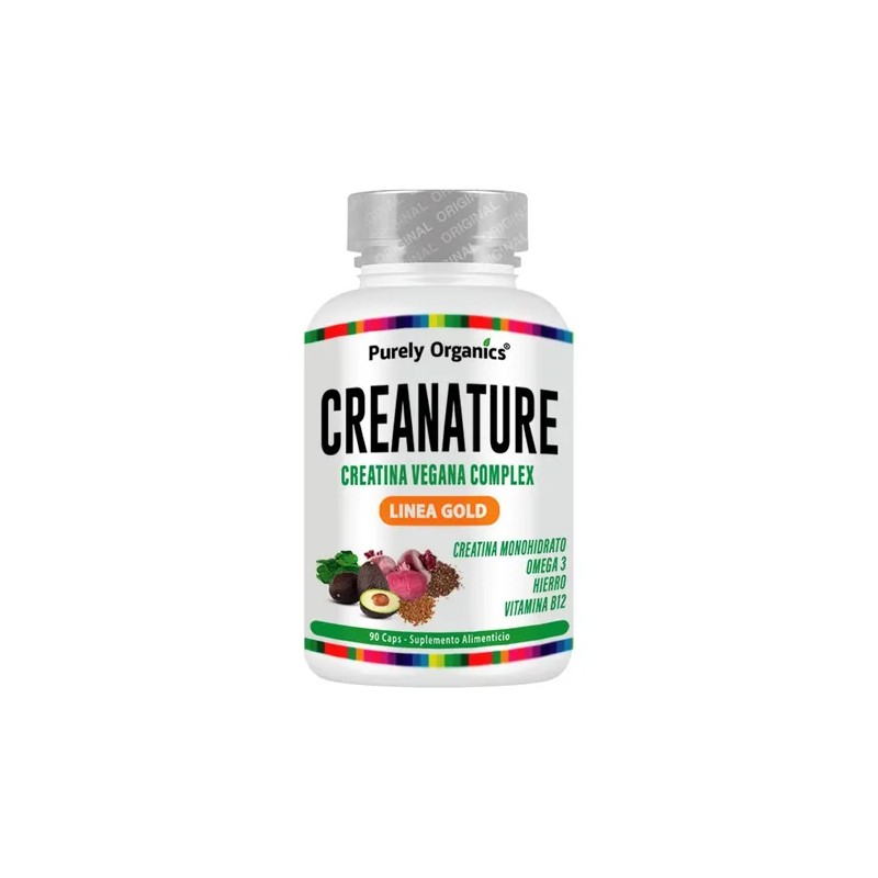 Creatina Vegana Creanature Purely Organics 90 Cápsulas Sin Sabor