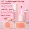Matte Liquid Blush for Cheeks, High Pigment Buildable Cream Blush,