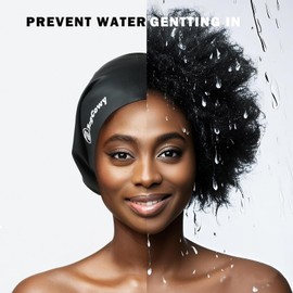 Women Extra Large Swim Cap for Braids and Dreadlocks, Silicone Keep Hair Dry Swimming Caps for Long Hair Extensions Weaves, Waterproof Bath Pool Shower Cap 3 Pack