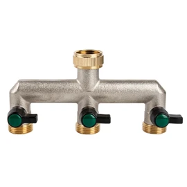 Tesmotor 3 Way Brass T Splitter with 3 Leak-Free Ball Valves