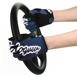 SOLO QUEEN Gloves for SIM Racing, Karting, ATV, All Steering Wheel Games, Faux Leather (Blue, M)