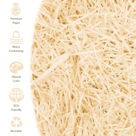 200 g Raffia Filling Material Gift Hamper Shred Shred Paper Gift Filling for Party Hamper Filling and Gift Packaging for Gift Box Decorations (Champagne)