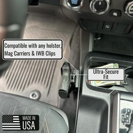 Holster Gator Tactical Mount, Belt Clip Holster Holder for Car, Truck, Desk & Wall, Storage for Vehicle, Home, Office, Includes Sticky Dash Installation Kit Compatible with We The People Clip