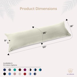 MY ARMOR soft microfiber pillow for sleeping, 53x16 full body pillow, long pillow for bed, pregnancy pillow for sleeping, large pillow with velvet cover,