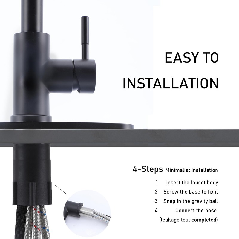 Ufaucet Kitchen Faucets with Pull Down Sprayer, Brushed Nickel High
