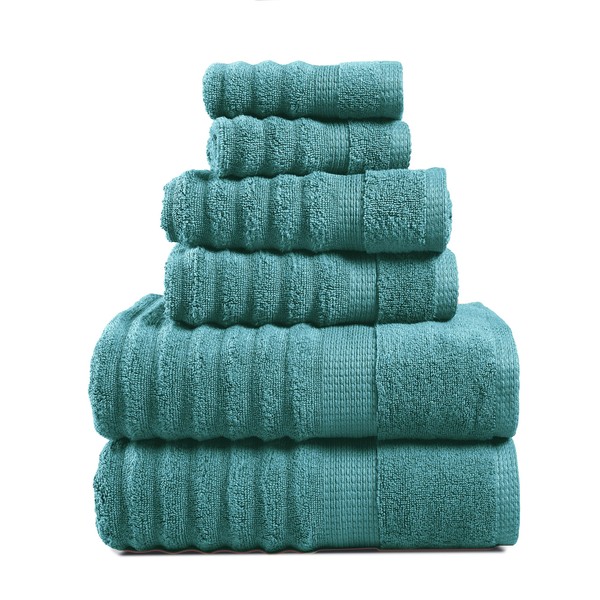 LANE LINEN Luxury Ribbed Bath Towels - 100% Cotton Towels