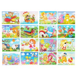 AUAUY Sticky Mosaic Picture Kit for Creating, 16PCS Mosaic Sticker Art Kits for Kids, Animal Mermaid Mosaic Art Painting by Dot Sticker, Toddler Hands DIY Arts & Crafts for Kids 3-8 Party Favors