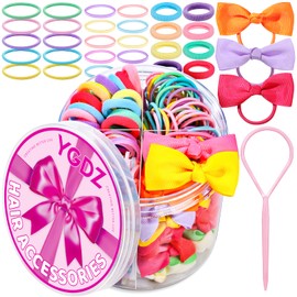 YGDZ Baby Hair Ties, Elastic Hair Ties for Toddler, 300PCS Rubber Bands for Hair, 150PCS Small Hair Ties, 100PCS Kids Hair Bands for Thin Hair, 20PCS Baby Hair Bow, Hair Accessories for Girls, Baby