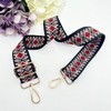JZK Bohemian style black-red adjustable wide fabric bag strap with