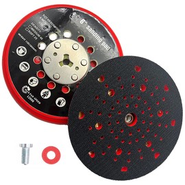 Sanding Disc 150mm Sanding Plate Sanding Plate Multihole Compatible with Bosch RSM6045 GEX 34-150 GEX 40-150 Electric Grinding Machine Red with Screws and Gasket