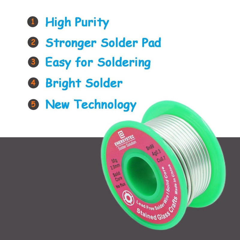 2.0mm Lead Free Solder Wire for Stained Glass Craft, Dia