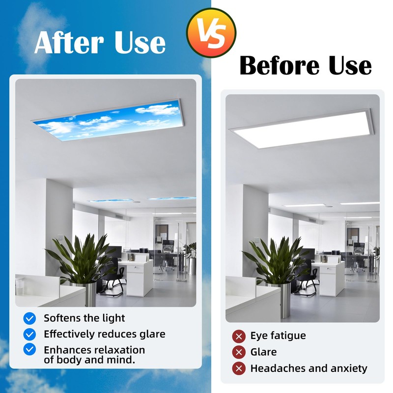 ANGSYLTH 8 Pcs Fluorescent Light Covers - 4 x 2