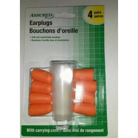Assured NIB NEW Assured Earplugs - Soft & Comfortable 4 Pair W/ Carrying Case