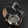 FORSINING Male Automatic Watch PU Leather Strap Analog Wristwatch(White Rose