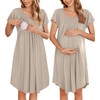 Ekouaer Nursing Nightown Labor and Delivery Gown for Hospital Pleated