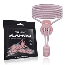 ALPHAPACE Pace Locks Elasticated Shoelaces, Laces without Lacing, Slip-On, Quick Release for Sports, Youth & Elderly, 120 cm, 1 Pair in Pink
