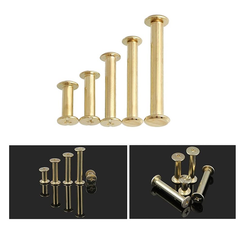 Wanfoou 100 Sets Binding Chicago Screws,5 Size Screw Posts Bookbinding