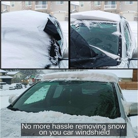 OxGord Auto Windshield Snow Sun Cover Tarp Ice Scraper Frost Removal Car Truck Van SUV