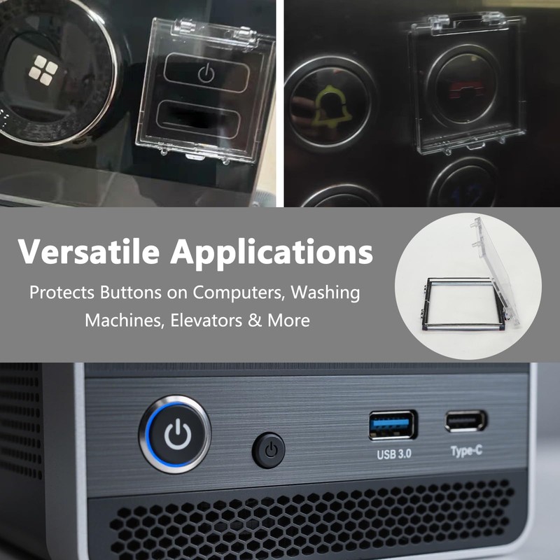 KMYZQDV PC Power Button Cover Safety Push Switch Guard Cap