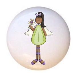 Angel Design #002 from Angel Antics II Kids Collection - DECORATIVE Glossy CERAMIC Cupboard Cabinet PULLS Dresser Drawer KNOBS