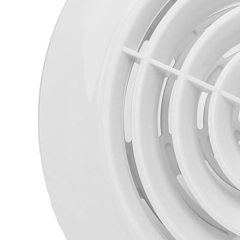 ABS Plastic Round Vent Cover, White Panel, 150mm Rotating Louver