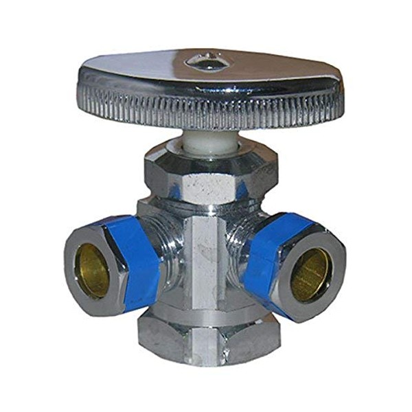 LASCO 06-7321 Dual Outlet Valve, 1/2-Inch Iron Pipe Inlet X